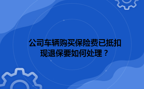 公司车辆购买保险费已抵扣现退保要如何处理？